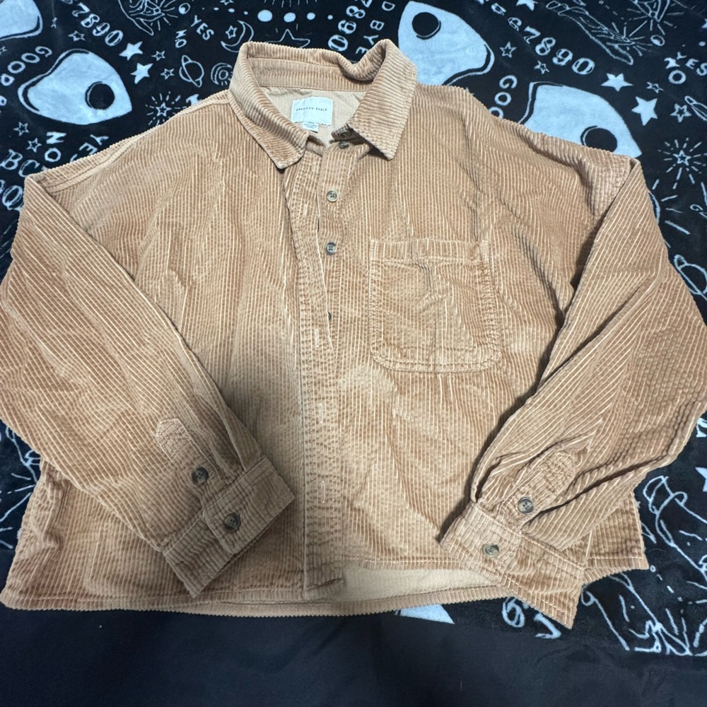 American Eagle Outfitters Light Brown Corduroy Shirt